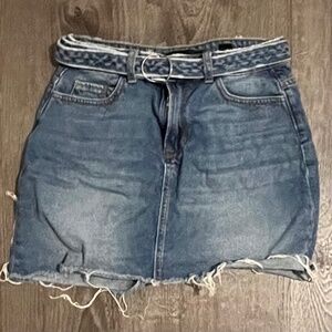 Classic blue Jean skirt with a Jean belt attached